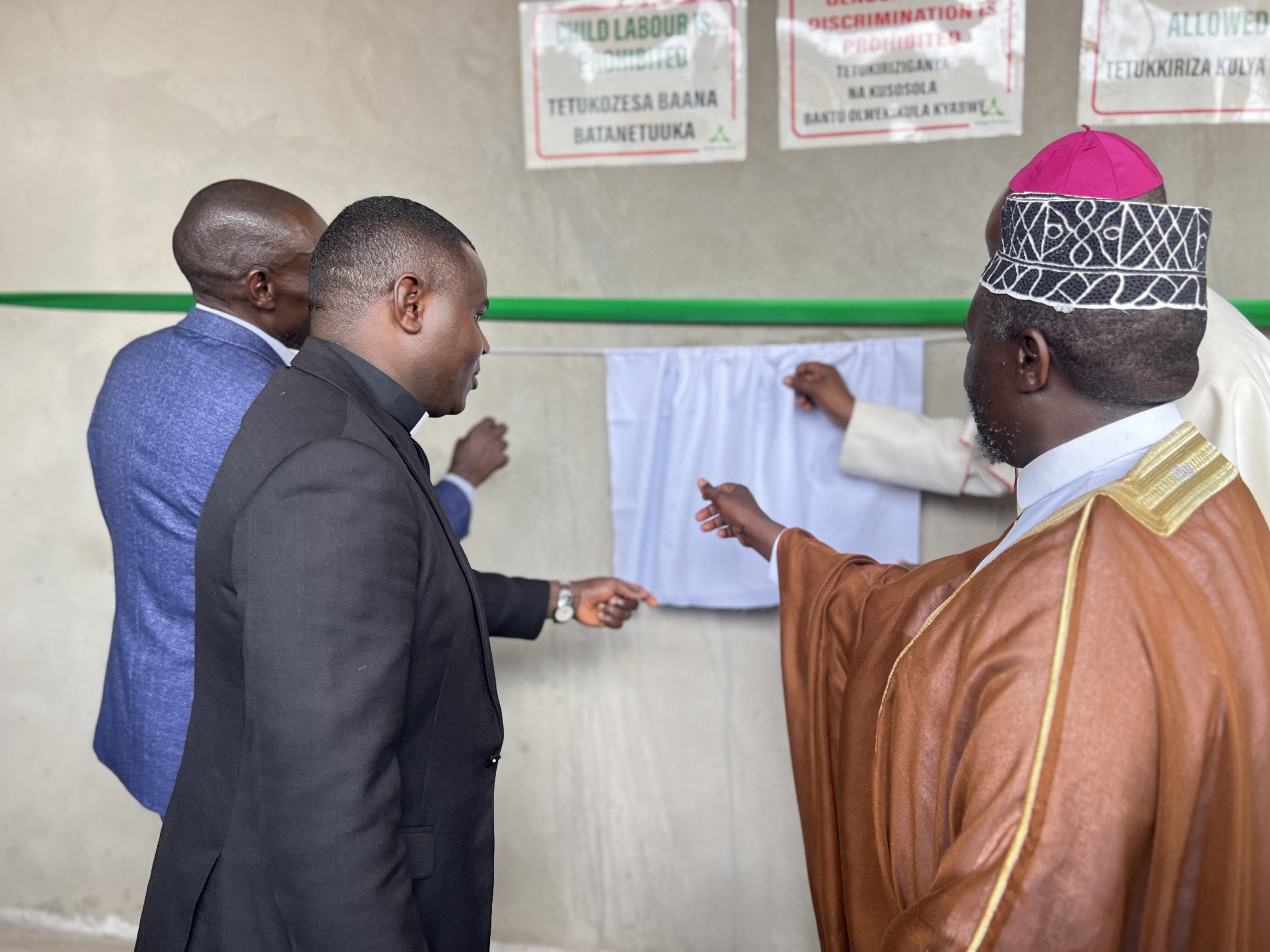 Bishop jjumba commission coffe processing facility